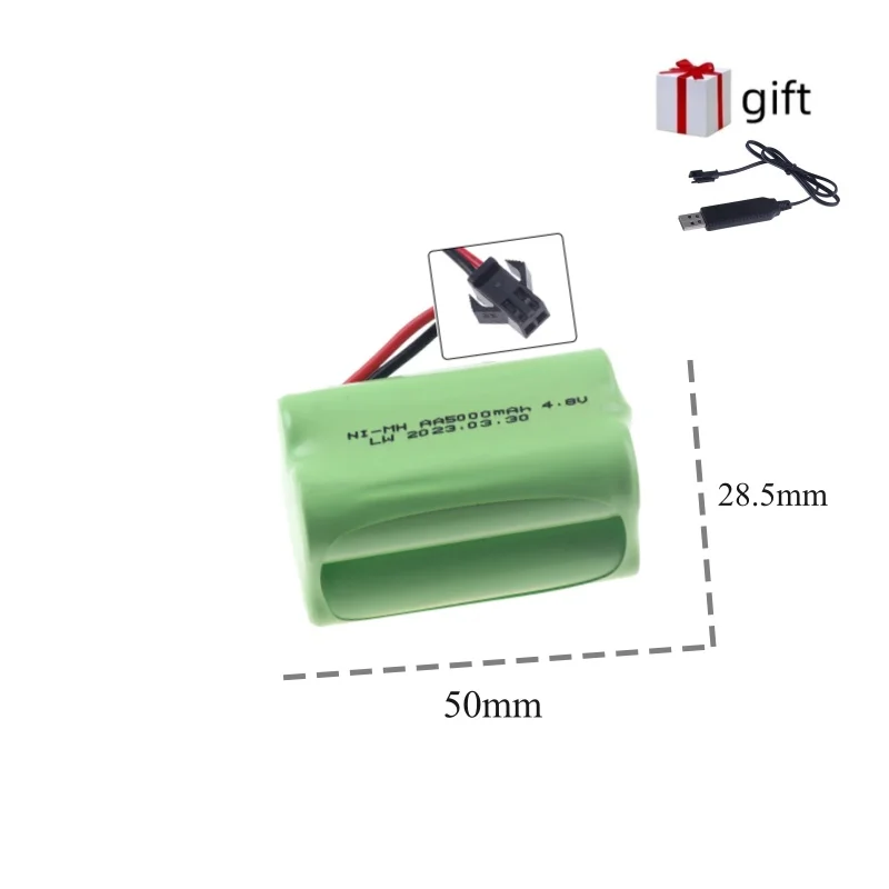 3.6 V/4.8 V/6 V/7.2 V/9.6 V 5000 mAh NI-MH Batterij Voor Rc speelgoed Auto's Tanks Robots Guns Boten speelgoed accessoires hoge capaciteit AA Batterij