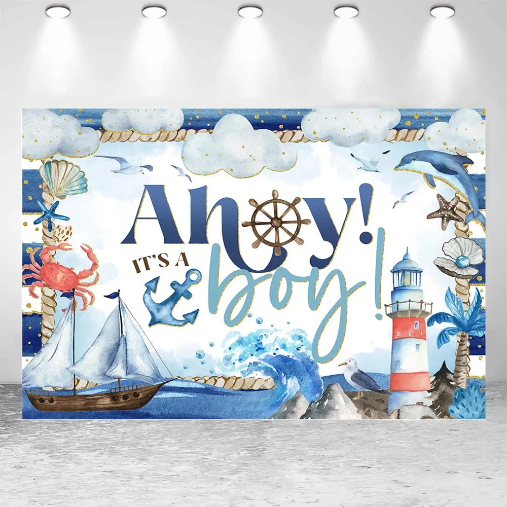 Mocsicka детский душ фон моряк навигация руль это мальчик Добро пожаловать декор для вечеринки синий фон для новорожденных реквизит для фотостудии