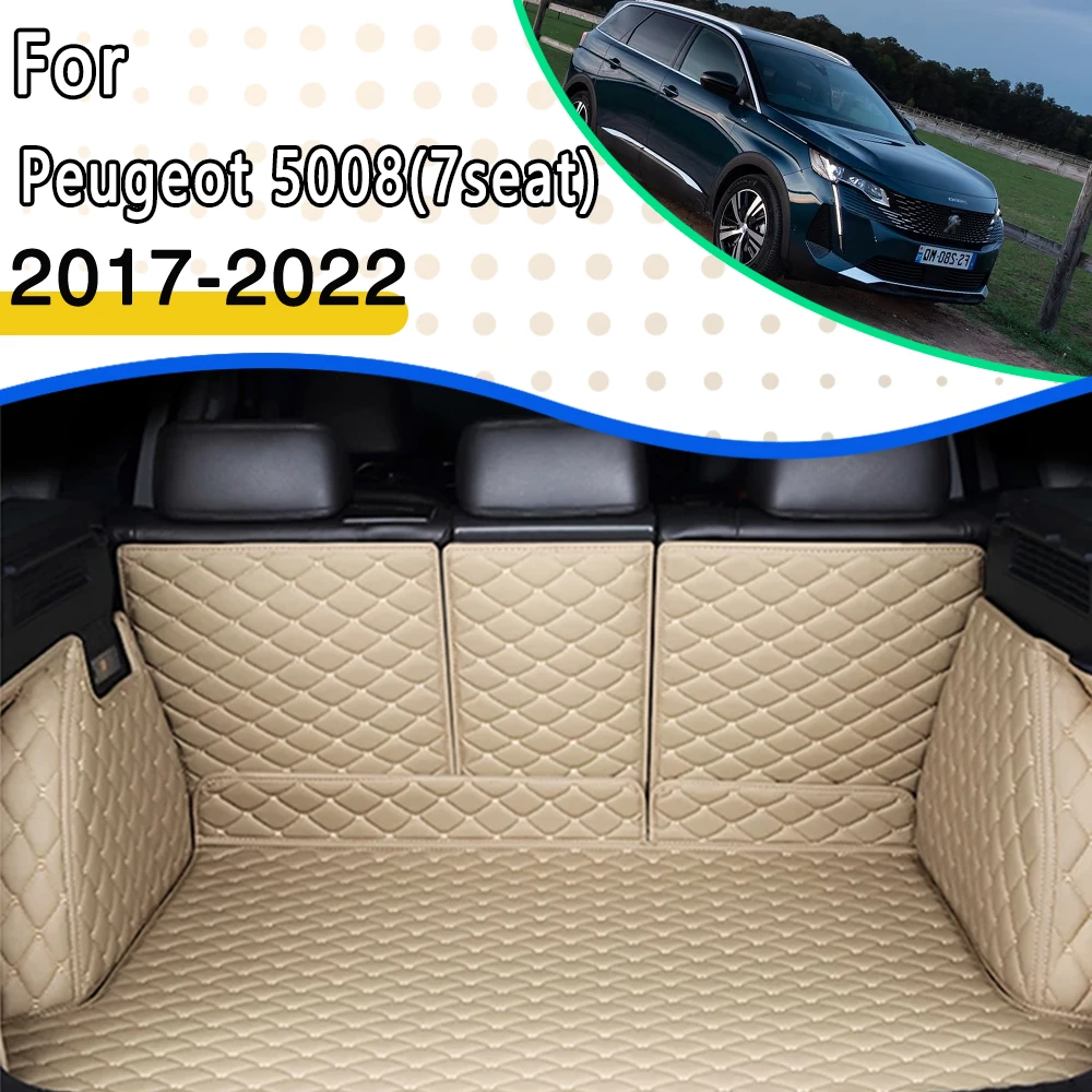 

Car Rear Trunk Mats For Peugeot 5008 P87 2017~2022 7seat Waterproof Protective Tray Carpet Mud Apetes Para Carro Car Accessories