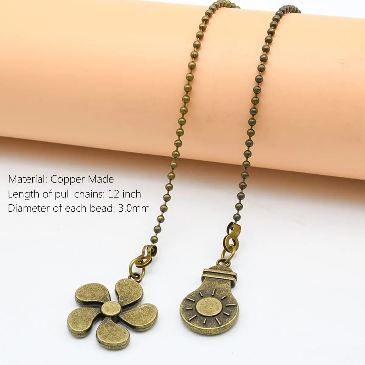 Kit catena di trazione per ventilatore da soffitto, lampadina e modello ventola, prolunga per catena di trazione, pendente a catena, 4 pezzi, catena per ventilatore da soffitto da 12 pollici Exte