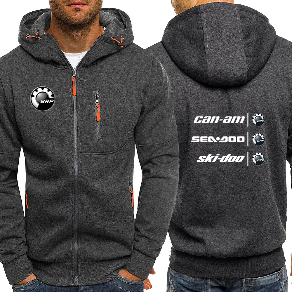 2025 Can Am Spring And Autumn Man's Minimalist Style Leisure Hoodies Ski Doo Logo Print Sea doo Lightweight Hooded Jacket Coat view 3