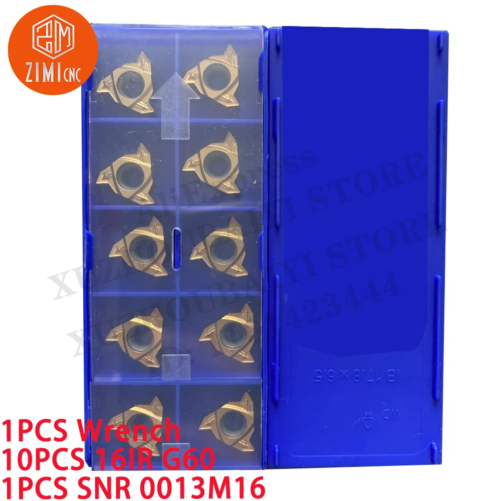 1 قطعة SNR0013M16 حامل أداة تثبيت الخيوط للمخرطة مقاس 13*150 مم + 10 قطع 16IR G60 حشوات كربيد مخرطة معدنية لأداة CNC أداة قطع ميكانيكية