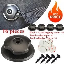 A Set Car storage net bag hook twin adhesive Modified screw firmware Self tapping screw Rear trunk Velcro Installation auto clip