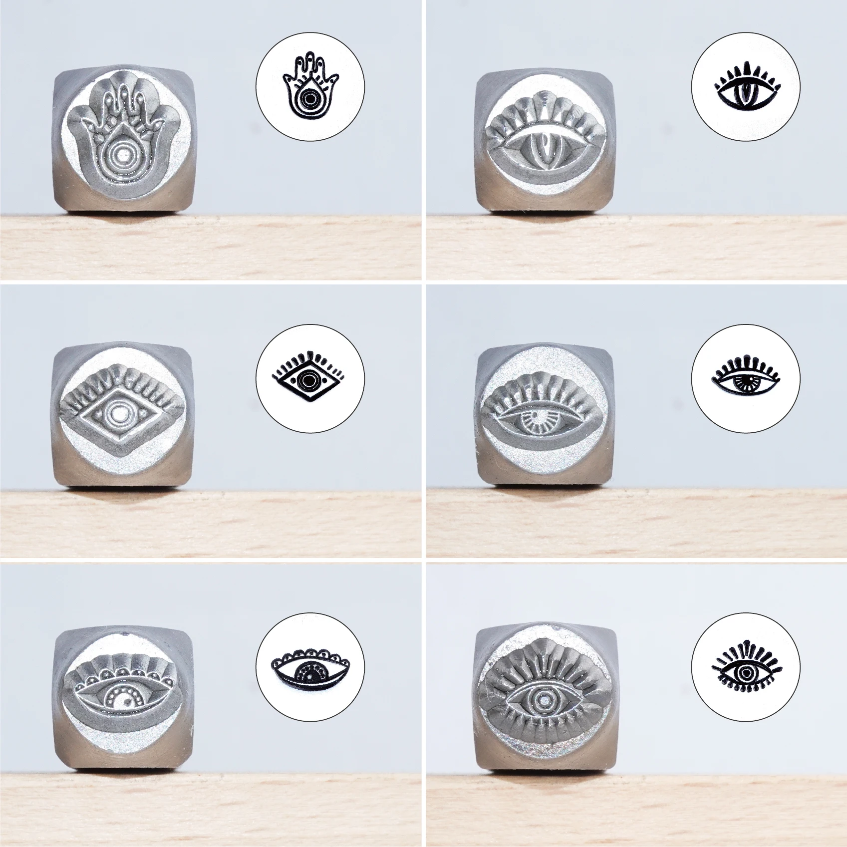 Metal Stamping Jewelry Making Supplies Eye / Evil Eye Metal Design Stamp for Metal, Jewelry  (8mm)