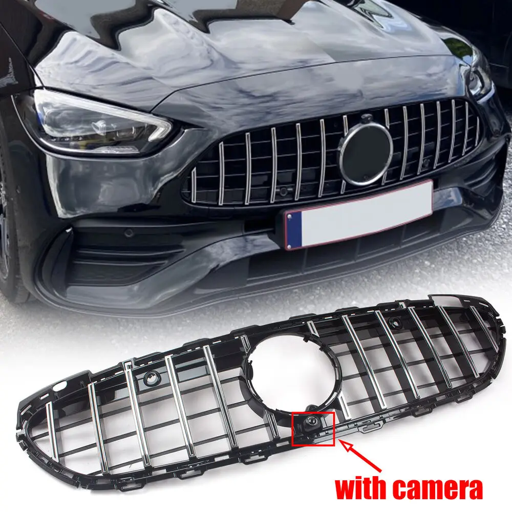 

Car Front Bumper Mesh Auto Racing Grills Grille Kit For Mercedes Benz C-Class W206 C220 C220d 2021-2022 GT Style Auto Exterior