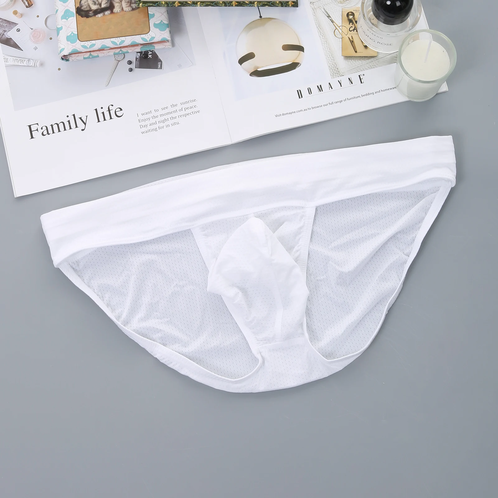 4er-Pack Gym-Slips für Herren, Unterwäsche mit großem Beutel, Sportunterhose, Trainingsunterwäsche, Fitness, bequem, für Bodybuilding, hoch geschnitten, breiter Bund – Detail 7