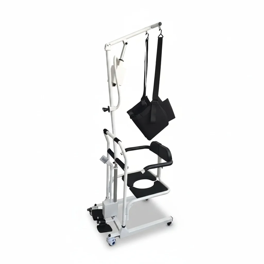 Chaise de transfert électrique pour patients, chaise-commode hydraulique en acier Q235, capacité de 150 kg, chaise de transfert pour patients pour les soins à domicile