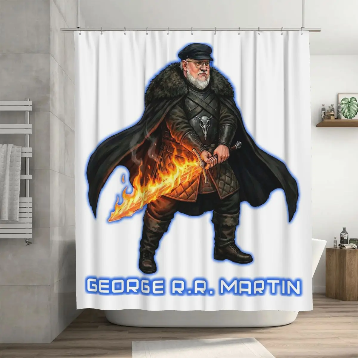 George R.R. Martin The Lord Commander Shower Curtain Bathroom Polyester Waterproof Bath Curtains with Hooks