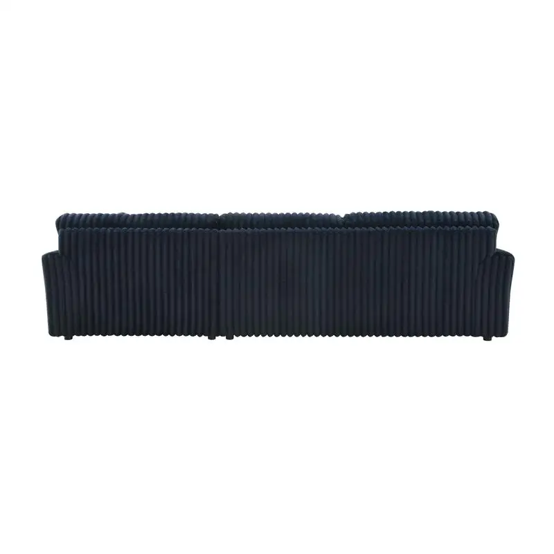 أريكة مقسمة من سروال قصير أزرق بريتون مع 4 وسائد - جلوس أنيق ومريح في غرفة المعيشة #6