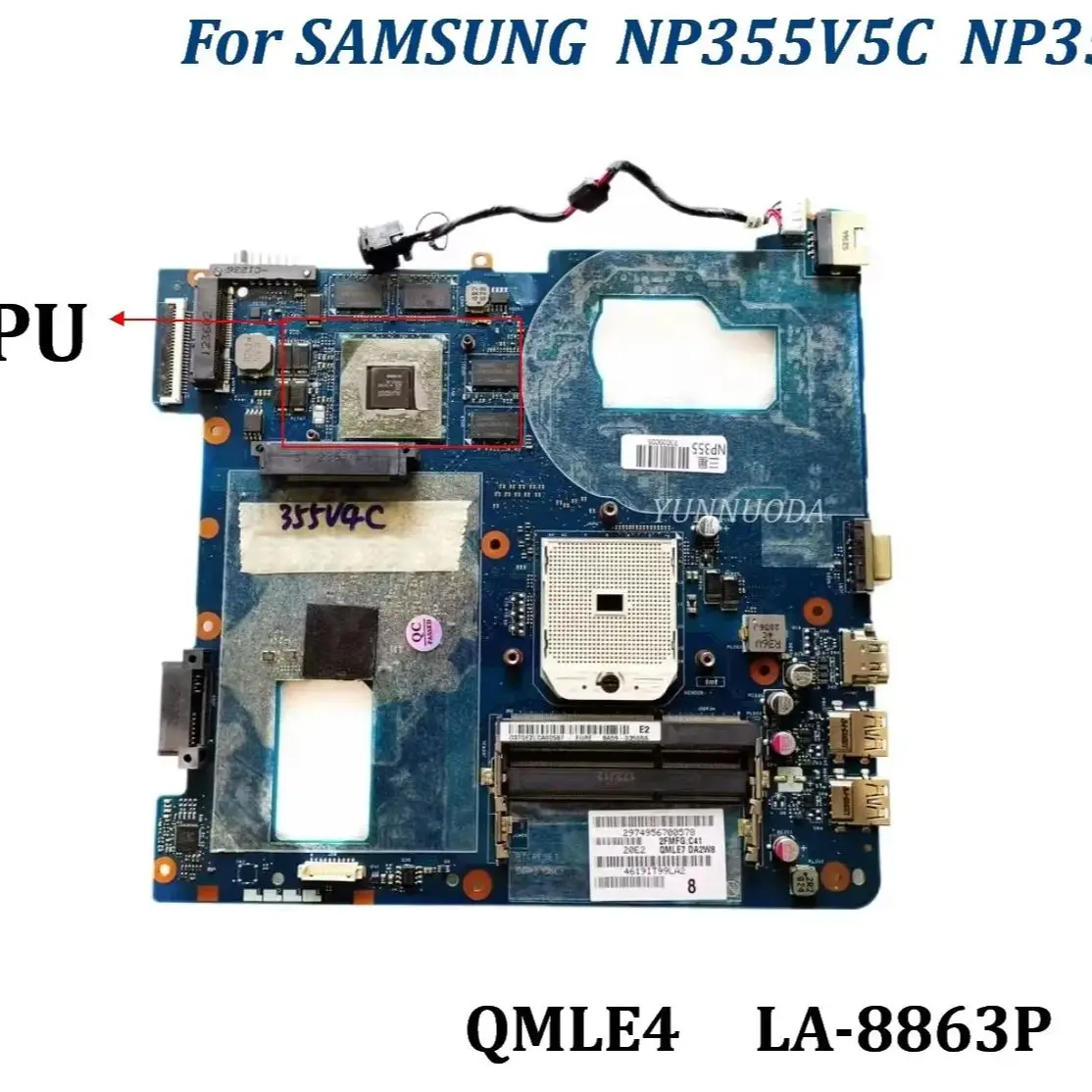 LA-8861P Pour SAMSUNG NP350 NPlix NP350V5C NP350V7C NP355V5C NP365 Ordinateur Portable carte mère LA-8862P LA-8863P LA-8864P LA-8868P testé