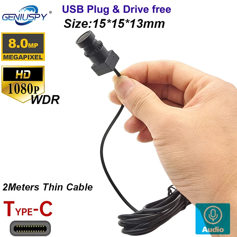 15x15mm Micro Size 2mp 1080P WDR 8MP IMX179 4K 2Meters CableType-C USB Mini OTG USB Camera For Equipment Android Device Use