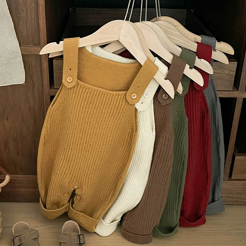 

Детский весенне-осенний комбинезон, вязаные комбинезоны для мальчиков и девочек, детские вязаные брюки, костюм для ползания, детские комбинезоны