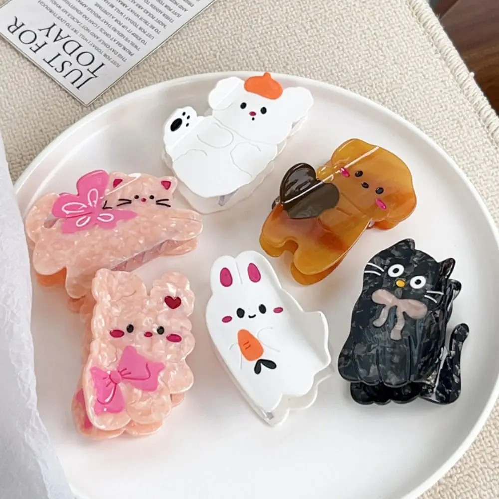 

Personalized Acetic Acid Acetate Cat Hair Claw Puppy Y2k Cartoon Hair Clip Hair Accessories Rabbit Shark Clip Female