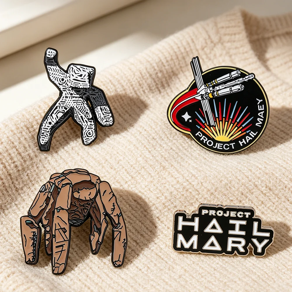 4pc Sci-Fi Enamel Pin Set Project Hail Mary Inspired Collectible Brooch Badges for Backpack Accessories Gifts view 4