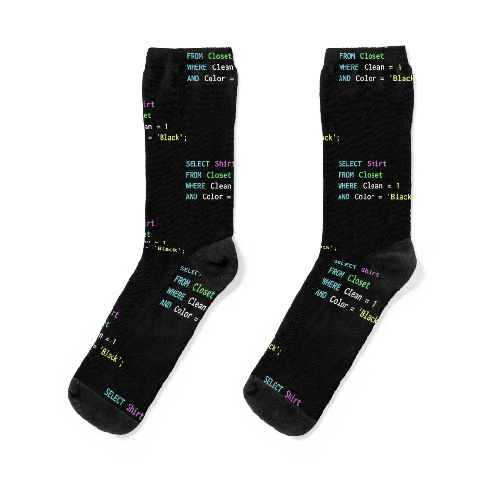 

Funny SQL design for SQL programmers, DBA, and DB admins Socks Antiskid soccer retro man Designer Man Socks Women's