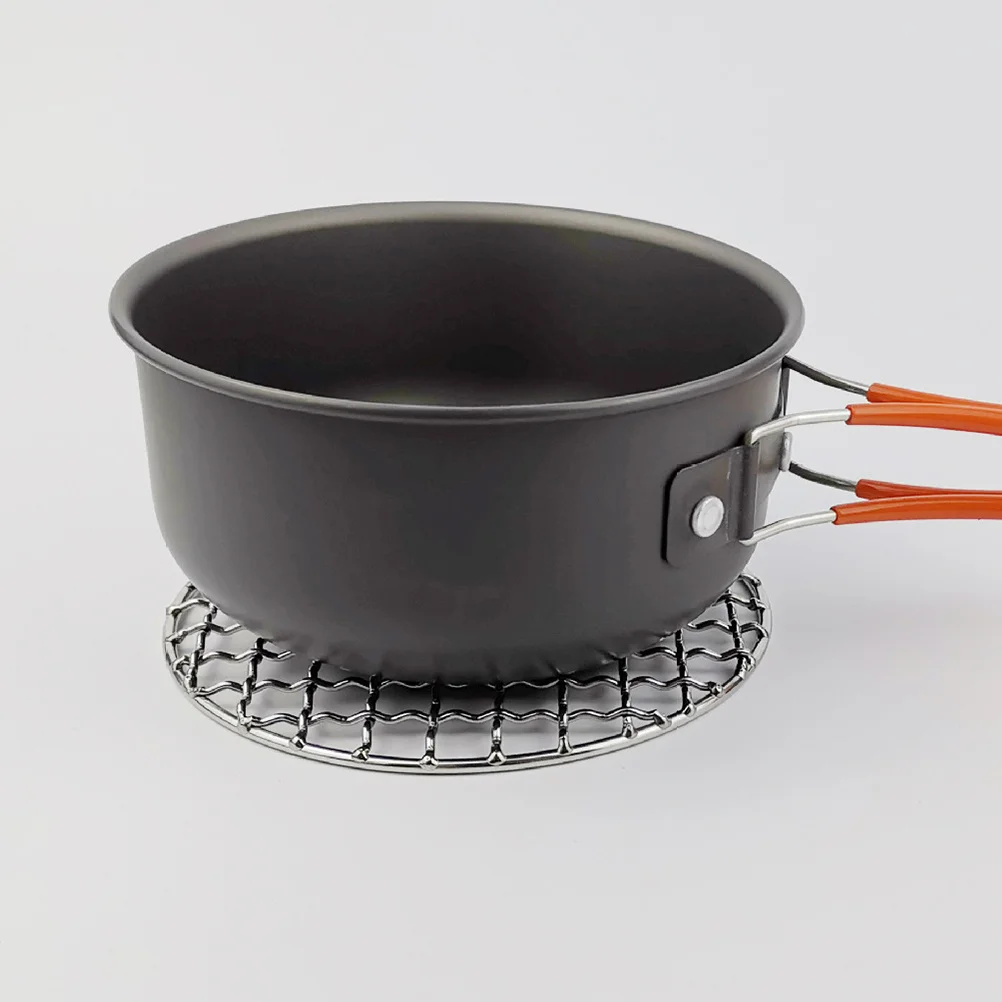 

Сетчатая стойка для гриля из нержавеющей стали, портативная термостойкая решетка для гриля для кемпинга, барбекю, аксессуары для приготовления пищи на открытом воздухе