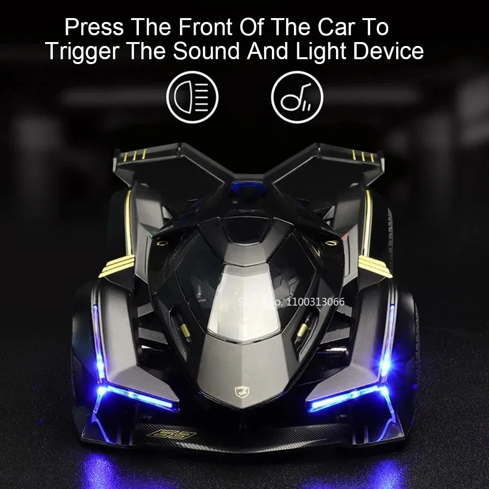 1:22 Lambor LP780 V12 GT modèles de voitures de sport jouets en alliage avec son lumière retirer modèle véhicules miniatures pour enfants cadeaux