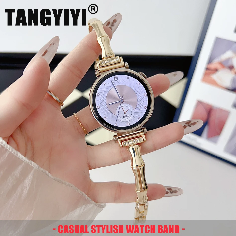 Ремешок для часов 18/20/22 мм для Samsung Galaxy Ultra Watch 8/7/4 6 Classic 5 Pro, браслет в форме бамбука, металлический ремешок для Amazfit GTS BIP