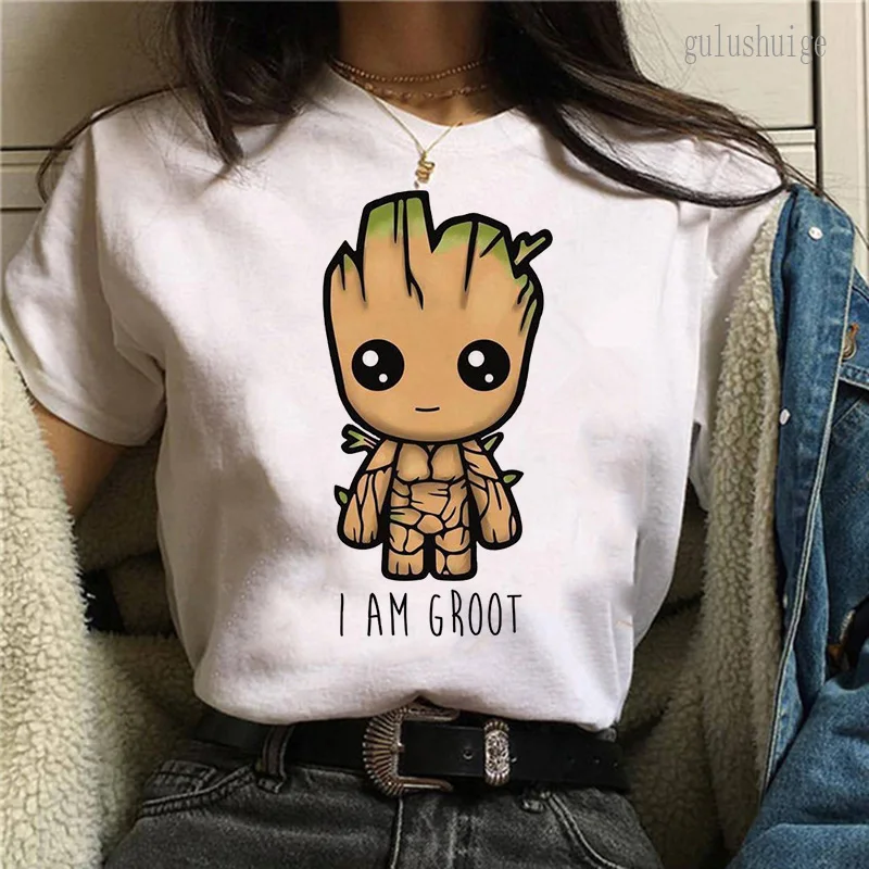 Bady Groot Impresso Tops T Shirt Homens Harajuku Moda Streetwear tshirt Eu Sou Groot Gráfico T-shirt Unisex Tshirt Y2k Tops Masculino