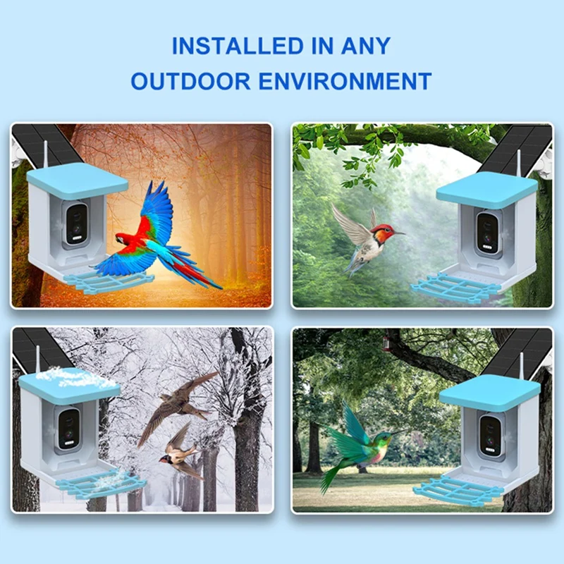 Hot TTKK Bird Feeder videocamera con pannello solare Wifi Wireless Outdoor Solar Camera Motion Detection Bird Watching Camera