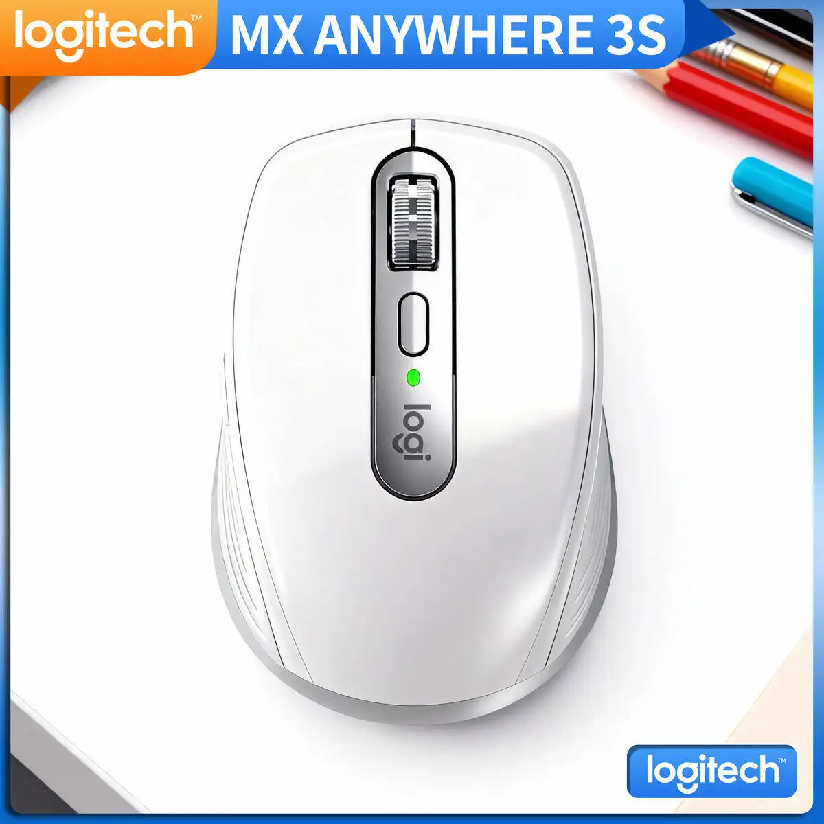 

Logitech MX Anywhere 3S Wireless Mouse Silent Click 4000DPI Ergonomic Design Rechargeable for Office Home Travel