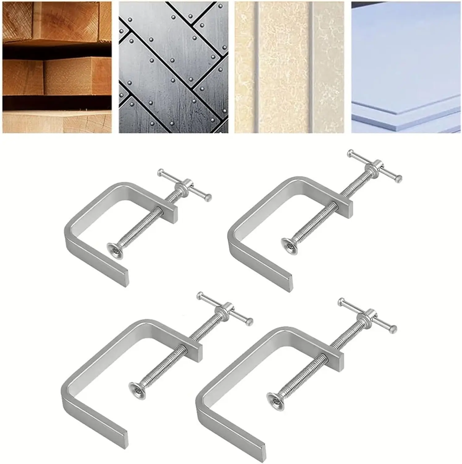 Woodworking Clamp Set Adjustable C-Clamp G-Shaped Alloy T-Handle For DIY Furniture Cabinet Stone Plastic Fixing Tool 50-100mm