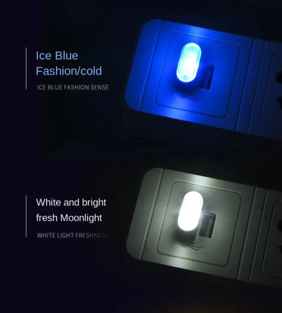 Car Mini USB Light ，LED Atmosphere Lights Car Interior Neon Decorative Lamp Emergency Lighting Universal Portable Plug and Play