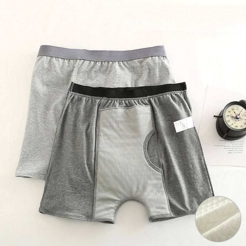 1Pc Men Underpants Leakage Prevention Urinary and Stool Prevention Strong Water Absorbent Underwear for Elderly Patients