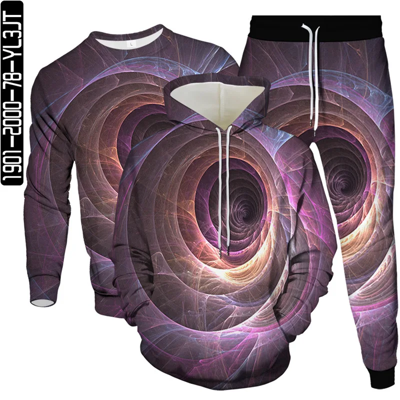 

Tie Dye Vortex Colorful Pattern Print Men Tracksuit Large Size 5XL 6XL Men Hoodies Sweatshirt Pants 3pcs Set Male Clothing Suit