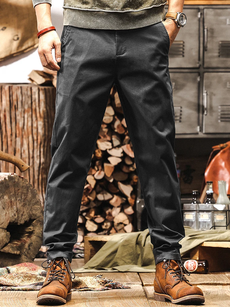 

American Retro Workwear Pants Men's Loose Straight Leg Casual Trousers Autumn Faionable Versatile Comfortable Cotton Blend