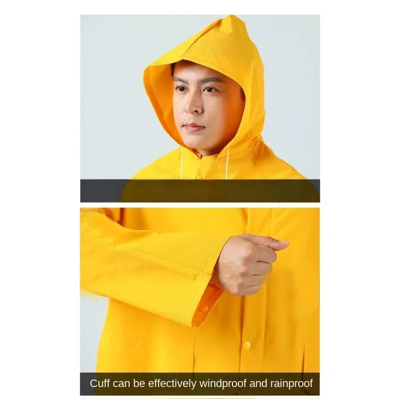 Thickened Single and Double PVC Raincoat Adult Long Sticker Leather Yellow Poncho Labor Protection Construction Site Rain