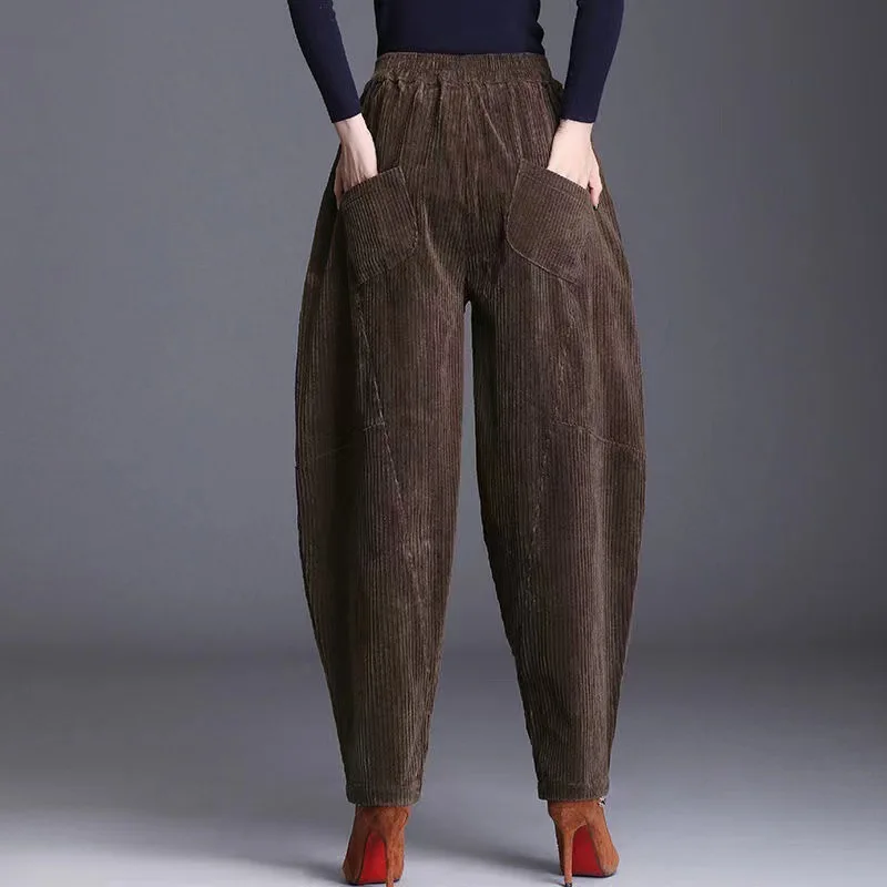 جديد 2025 ربيع المرأة سروال قصير فانوس فضفاض طويل الحريم الجزرة السراويل مريحة عادية عالية الخصر ألياف البوليستر #5