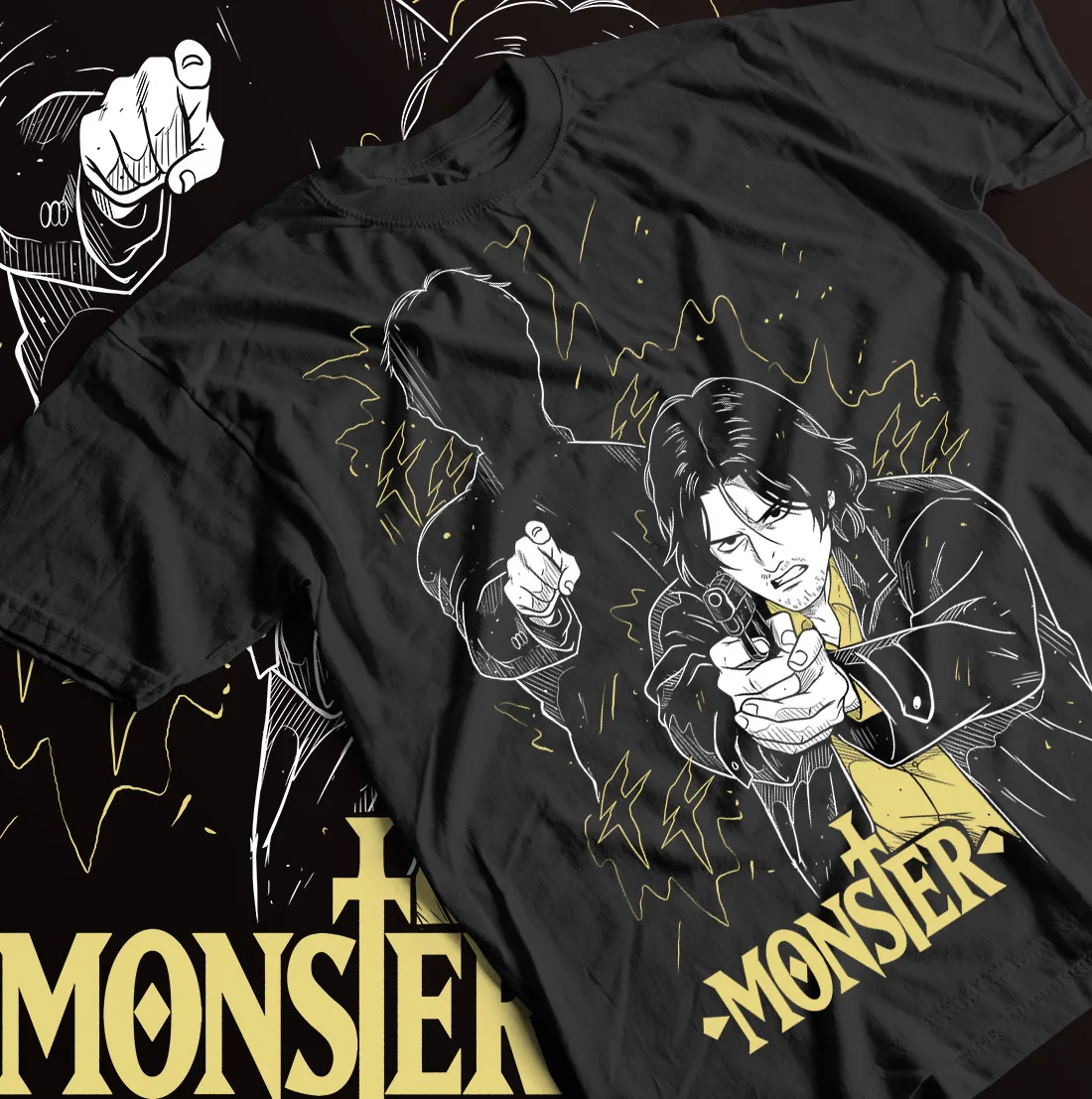 

Monster Johan liebert T-shirt Tenma naoki urasawa Gift Exclusive Shirt All Size