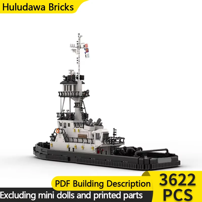 City Boat Model MOC Building Brick  Rescue Grade Super Large Tugboat Modular Technology Gift Holiday Assemble Children Toys Suit