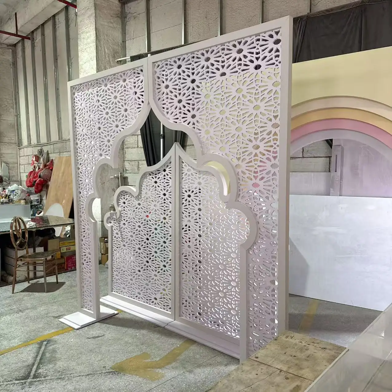 #@White PVC Wedding Arch Backdrops Occasions Furniture Company