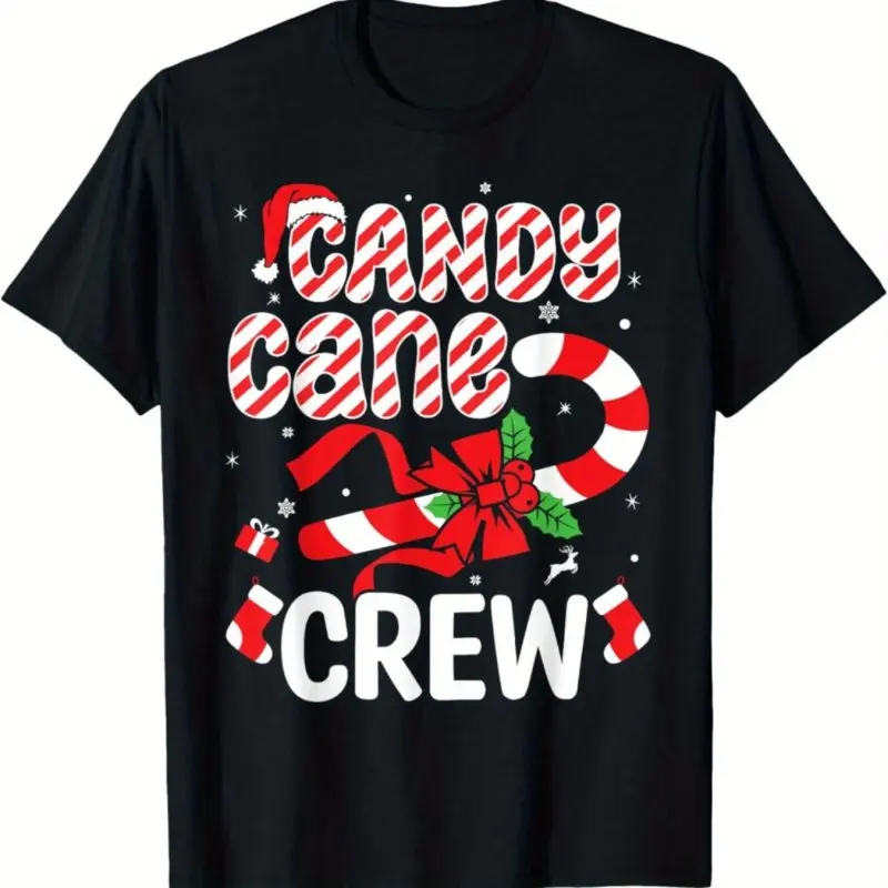 

Candy Cane Crew Christmas Men Graphic T-Shirt S-3XL WHX 180g