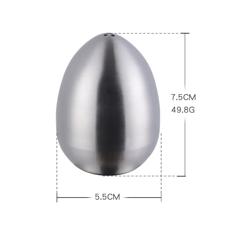 Stainless Steel Egg Spice Jar - 3-Hole Kitchen Seasoning Dispenser, Restaurant-Grade Salt/Pepper Shaker for Home & Commercial Us