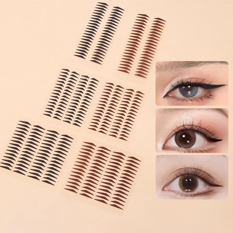 140Pcs/Box Water Resistant Eyeliner Stamp Stickers With Handle One-stick Molding Easy To Use Waterproof Sweat Resistant Sweat