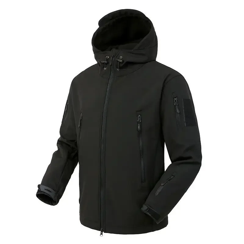 

5XL 6XL Men's Tactical Hiking Shark Skin Soft Shell Wind Proof Waterproof Hooded Thermal Outdoors Field Tactical Jacket Pants