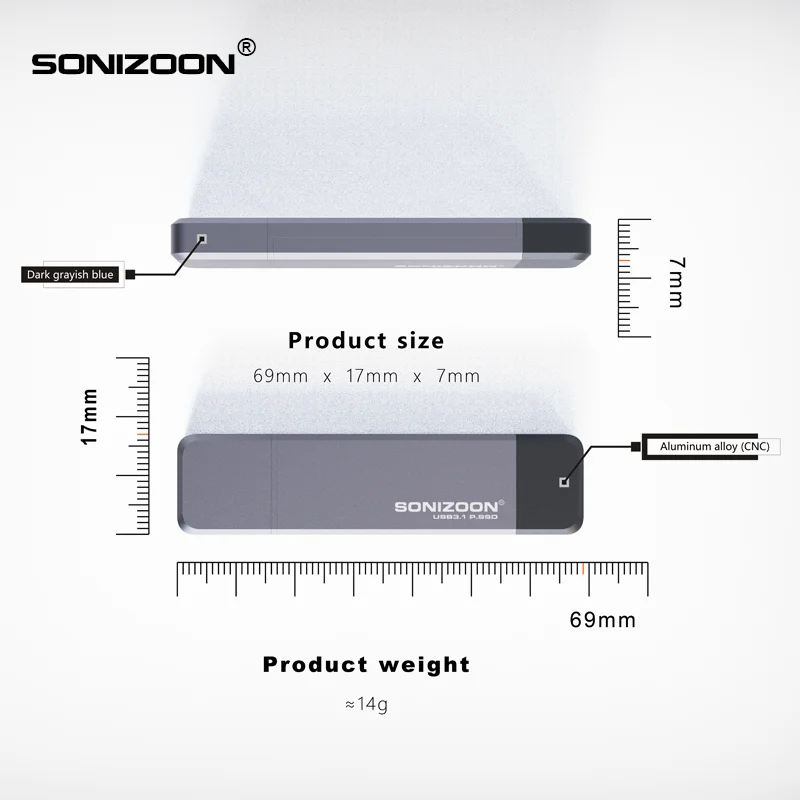 SONIZOON Portable Solid State USB Flash Drive 128GB USB3.1 PSSD TPYE-C3.1 PenDrive WINTOGO Usb флешка usb drive  Creative