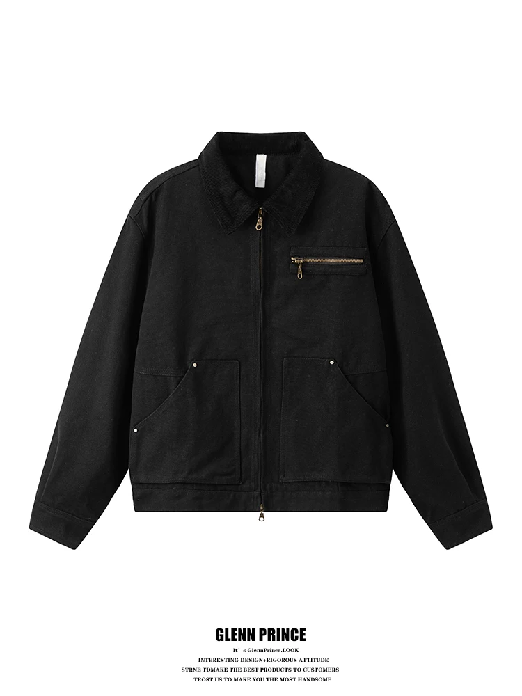 Or Abbigliamento da lavoro Jaet Zipper da uomo Multi-ket Patchwork CleanFit Autunno Trendy Cotone Lungo Sve Capispalla casual per giovani