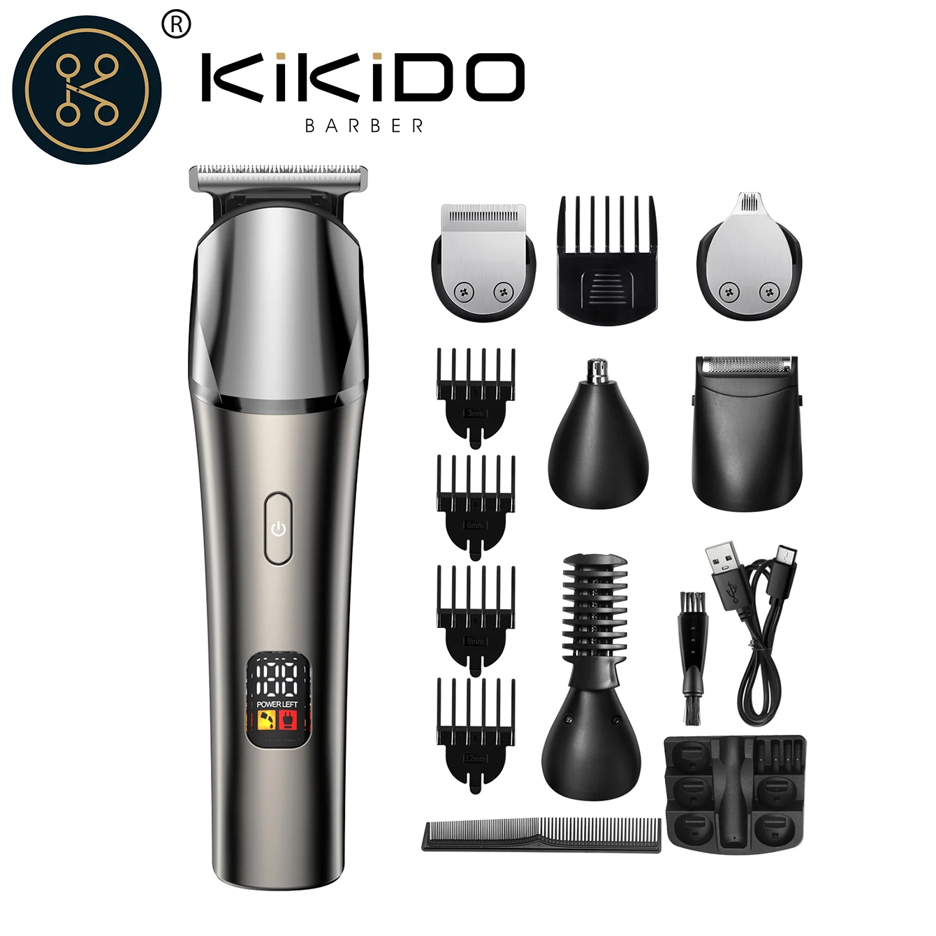 

KIKIDO машина для стрижки волос, профессиональный набор для ухода за волосами, триммер для волос 11 в 1, перезаряжаемая машинка для стрижки волос, триммер для волос в носу, бритва Bo