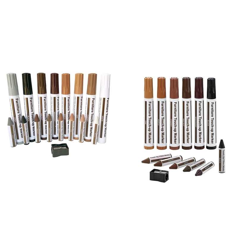 Imagem -03 - Kit de Reparação de Móveis Marcadores de Madeira-marcadores e Varas de Cera com Kit de Apontador para Arranhões Pisos de Madeira