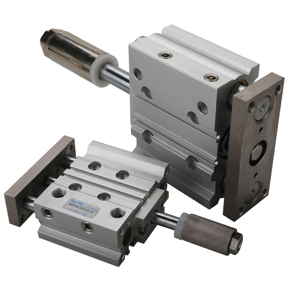 MGPM20 Boring 0-150 mm Verstelbare slag Drie-assig met stang Compacte geleiding Luchtpneumatische cilinder