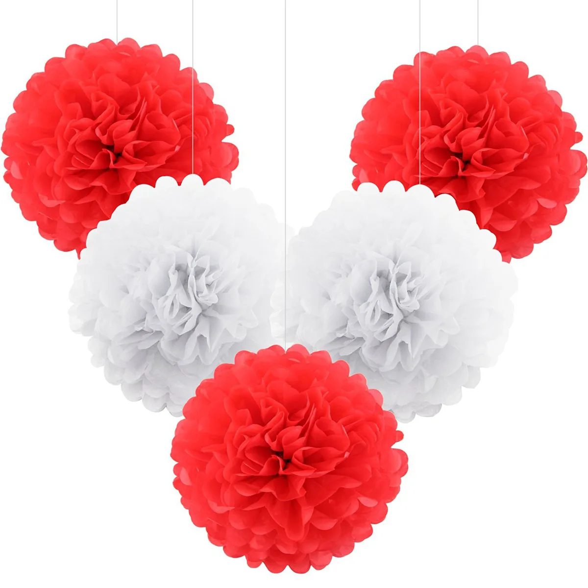 

5 Pcs Paper Flower Pom Poms Tissue Honeycomb Ball Decoration Lightweight Birthday Wedding Christening Baby Shower Nursery