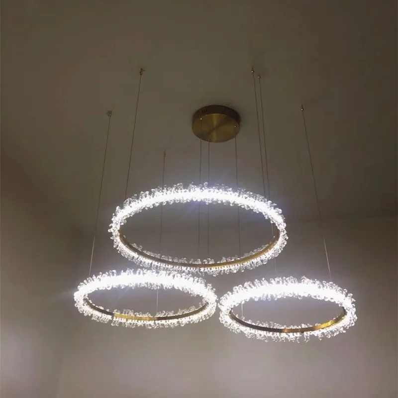 Lámpara colgante de cristal K9 para sala de estar, candelabro de techo creativo, moderno, Led, decoración del hogar