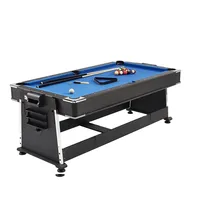 Modern 4-in-1 Multifunctional Snooker & Billiard Table with Mini Pool Solid Wood Legs and Slate Cushion for Home Use