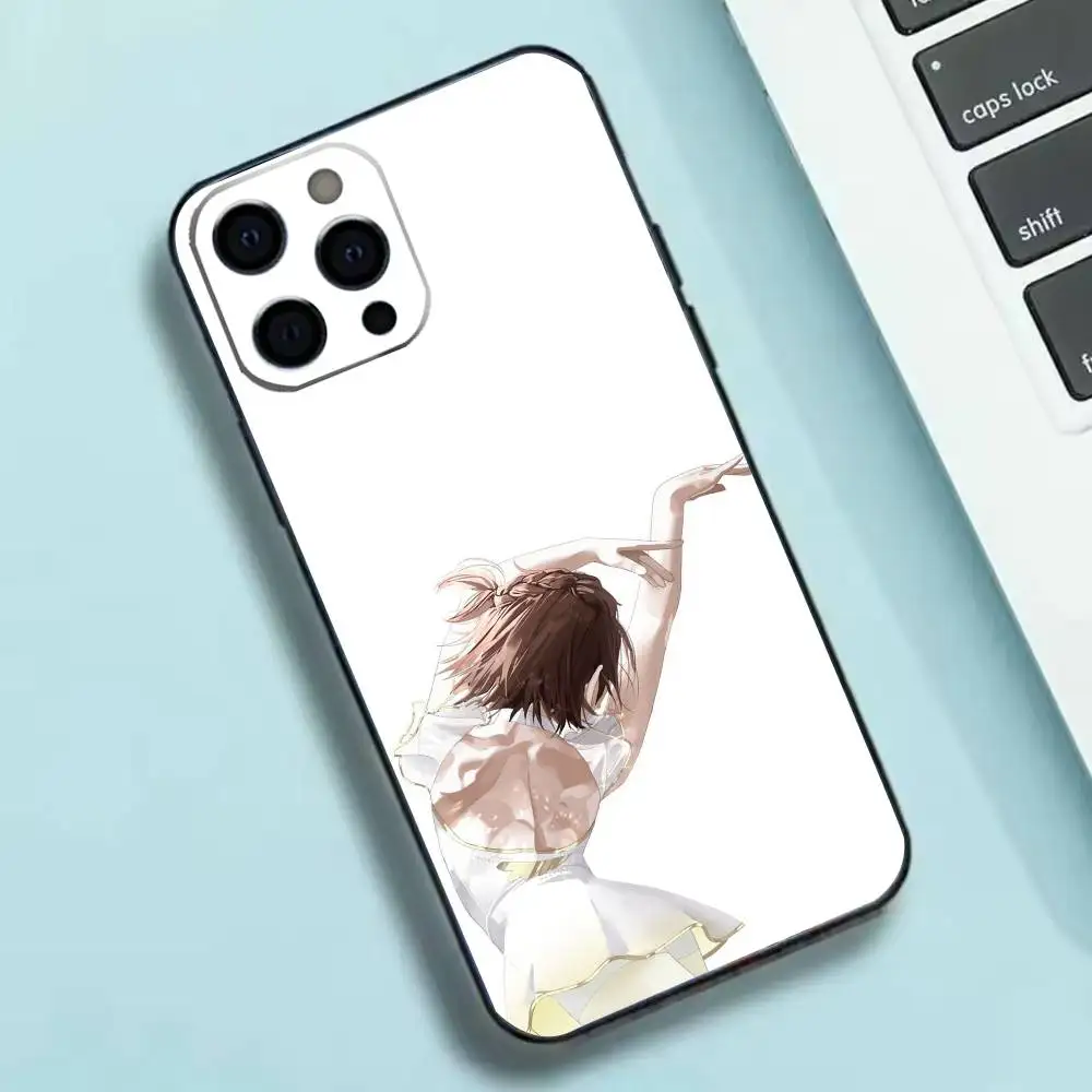 حافظة هاتف أنيمي على شكل زهرة لهاتف آيفون 17، 16,15,14,13,12,11 X XR Plus، غطاء أسود ناعم آخر