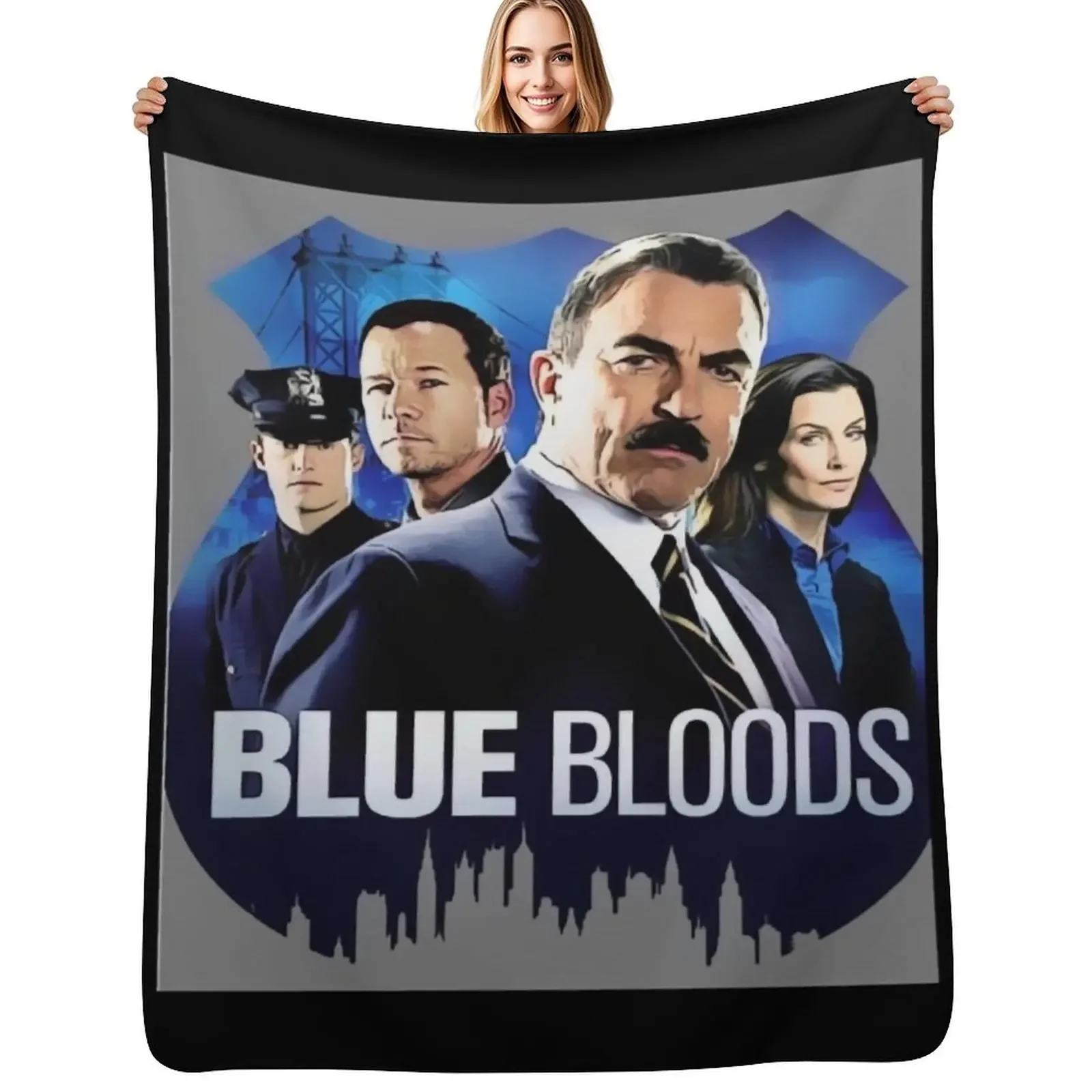 

Blue bloods poster Throw Blanket Soft Plush Plaid Blankets For Sofas Winter beds Blanket