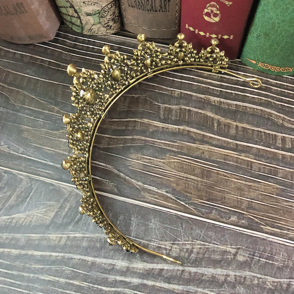

Rhinestone Crown For Bride Blue Wedding Headdress Fashion Headwear Photography Accessories Party Prom Hairpiece Women Gift